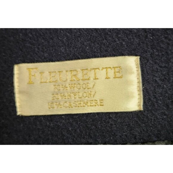 FLEURETTE DOUBLE BREASTED WOOL /Cashmere A-LINE MIDNIGHT LONG JACKET COAT sz 8 - Picture 10 of 16